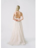 Spaghetti Straps Gold Lace Open Back Wedding Dress Spaghetti Straps Gold Lace Open Back Wedding Dress